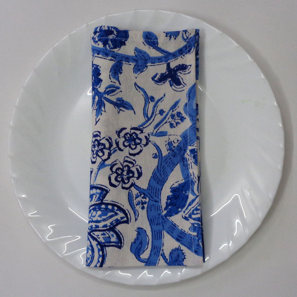 Thumbnail: Hand Block Printed Cotton Napkins (Set of 4)
