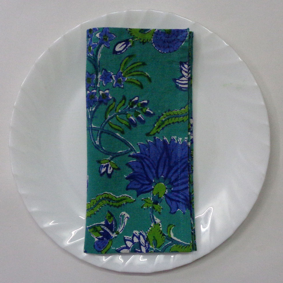 Thumbnail: Hand Block Printed Cotton Napkins (Set of 4)