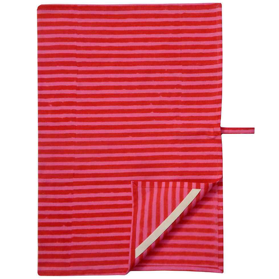 Thumbnail: Hand Block Printed Cotton Tea Towel