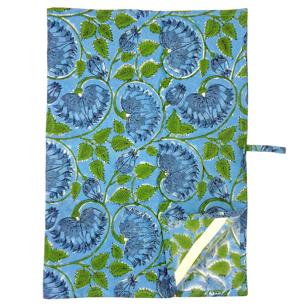 Thumbnail: Hand Block Printed Cotton Tea Towel