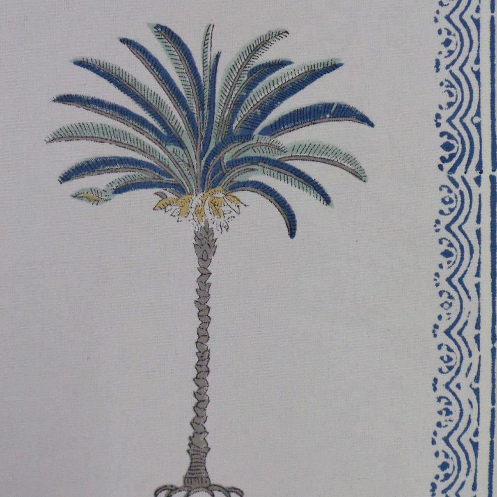 Thumbnail: Hand Block Printed Cotton Canvas Table Mats (Set of 2)