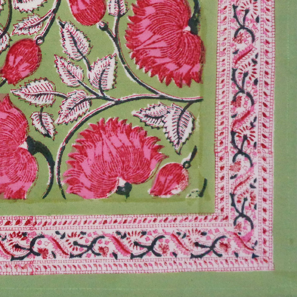 Thumbnail: Hand Block Printed Cotton Canvas Table Mats (Set of 2)