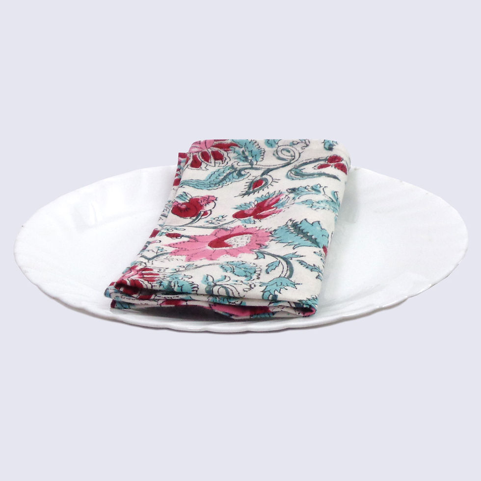 Thumbnail: Hand Block Printed Cotton Napkins (Set of 4)