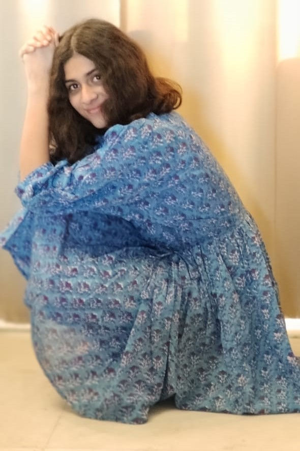 Thumbnail: Block Printed Cotton Short Dress - Neel