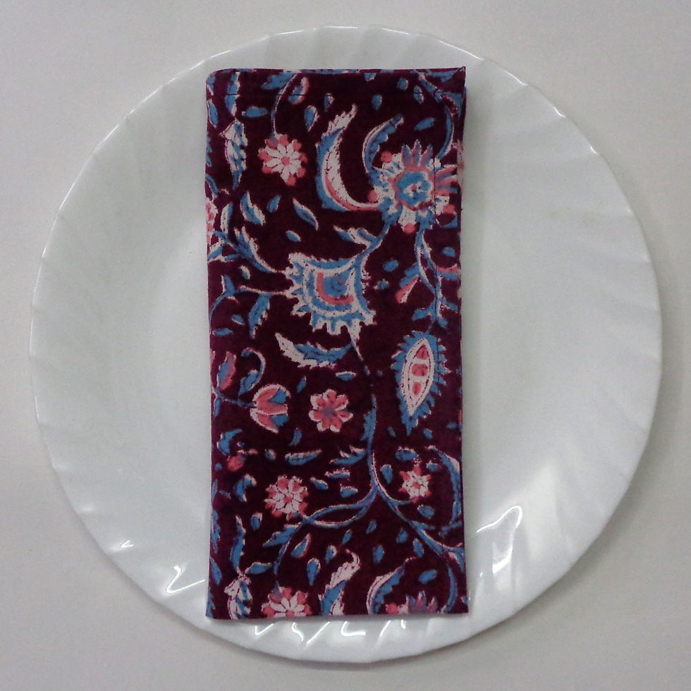 Thumbnail: Hand Block Printed Cotton Napkins (Set of 4)