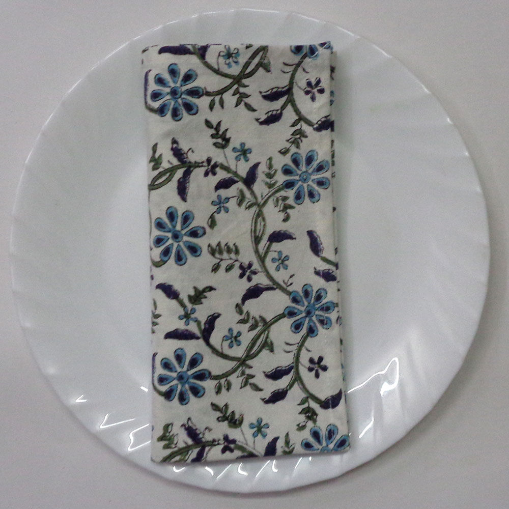 Hand Block Printed Cotton Napkins (Set of 4)