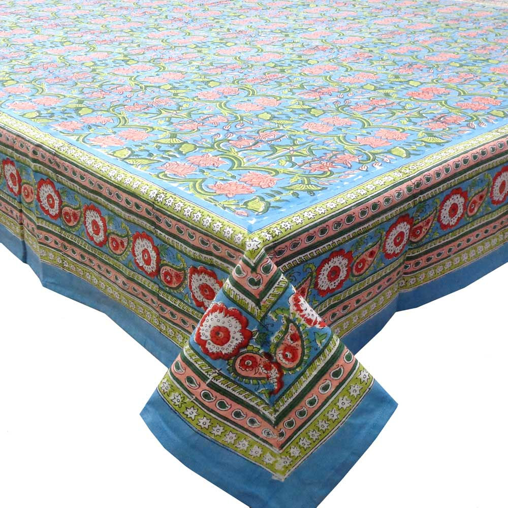 Hand Block Printed Cotton Tablecloth