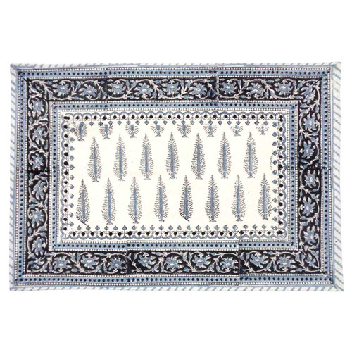 Hand Block Printed Cotton Canvas Table Mats (Set of 2) Ayras World