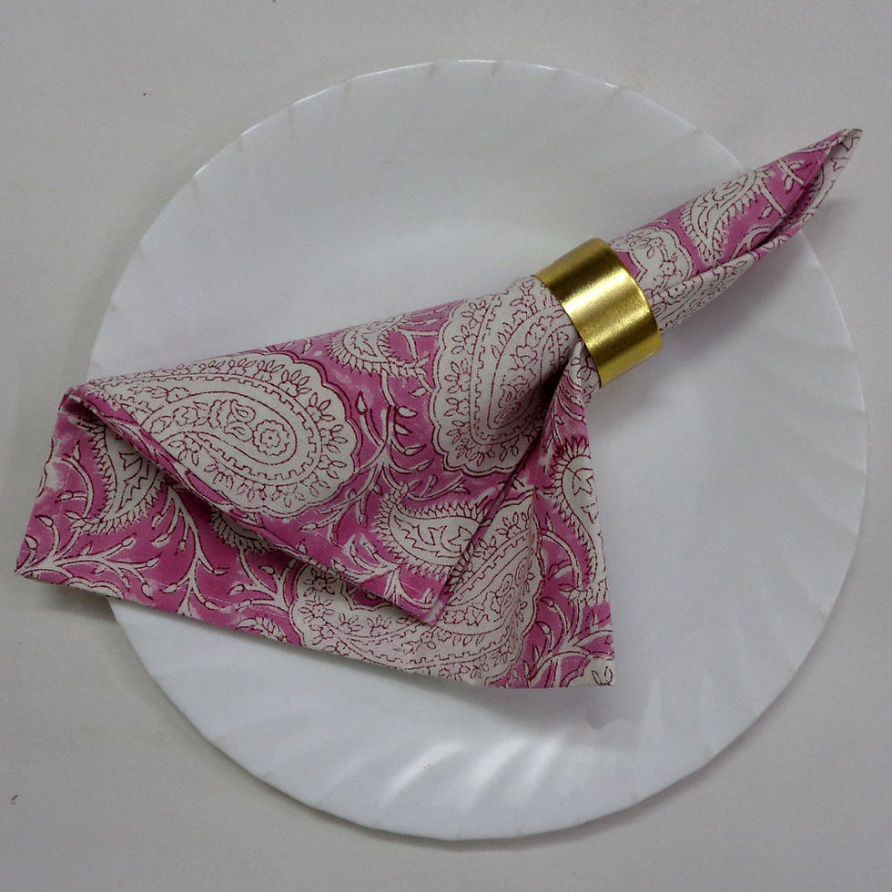 Thumbnail: Hand Block Printed Cotton Napkins (Set of 4)