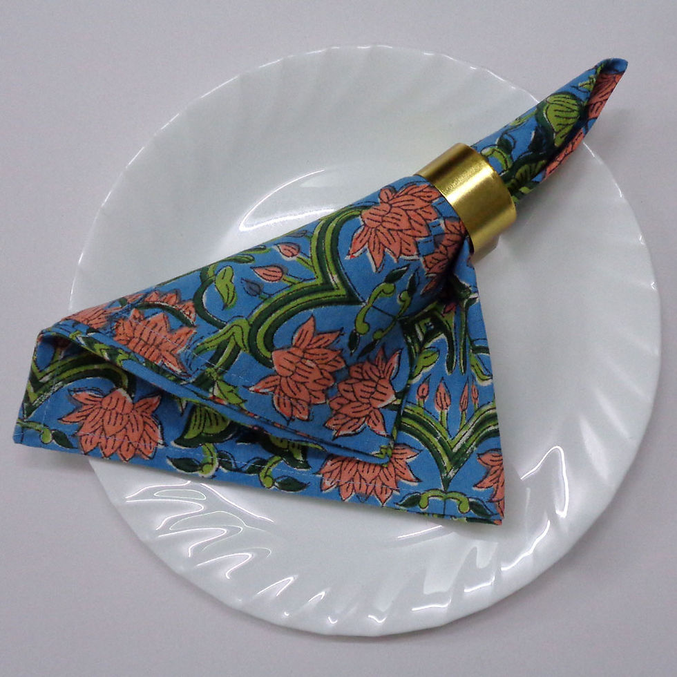Thumbnail: Hand Block Printed Cotton Napkins (Set of 4)