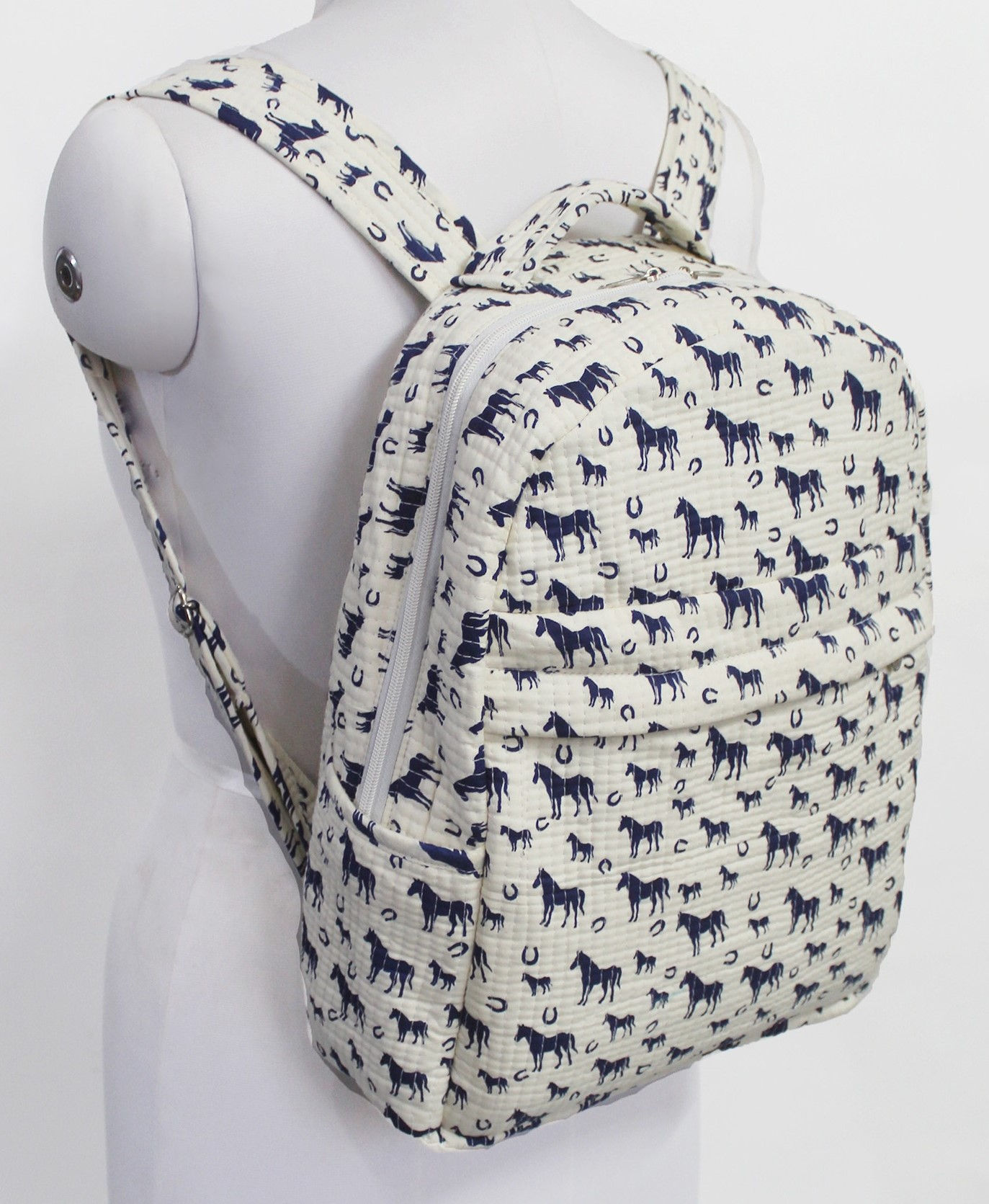 Horses Cotton Quilted Backpack/Bag/School Bag
