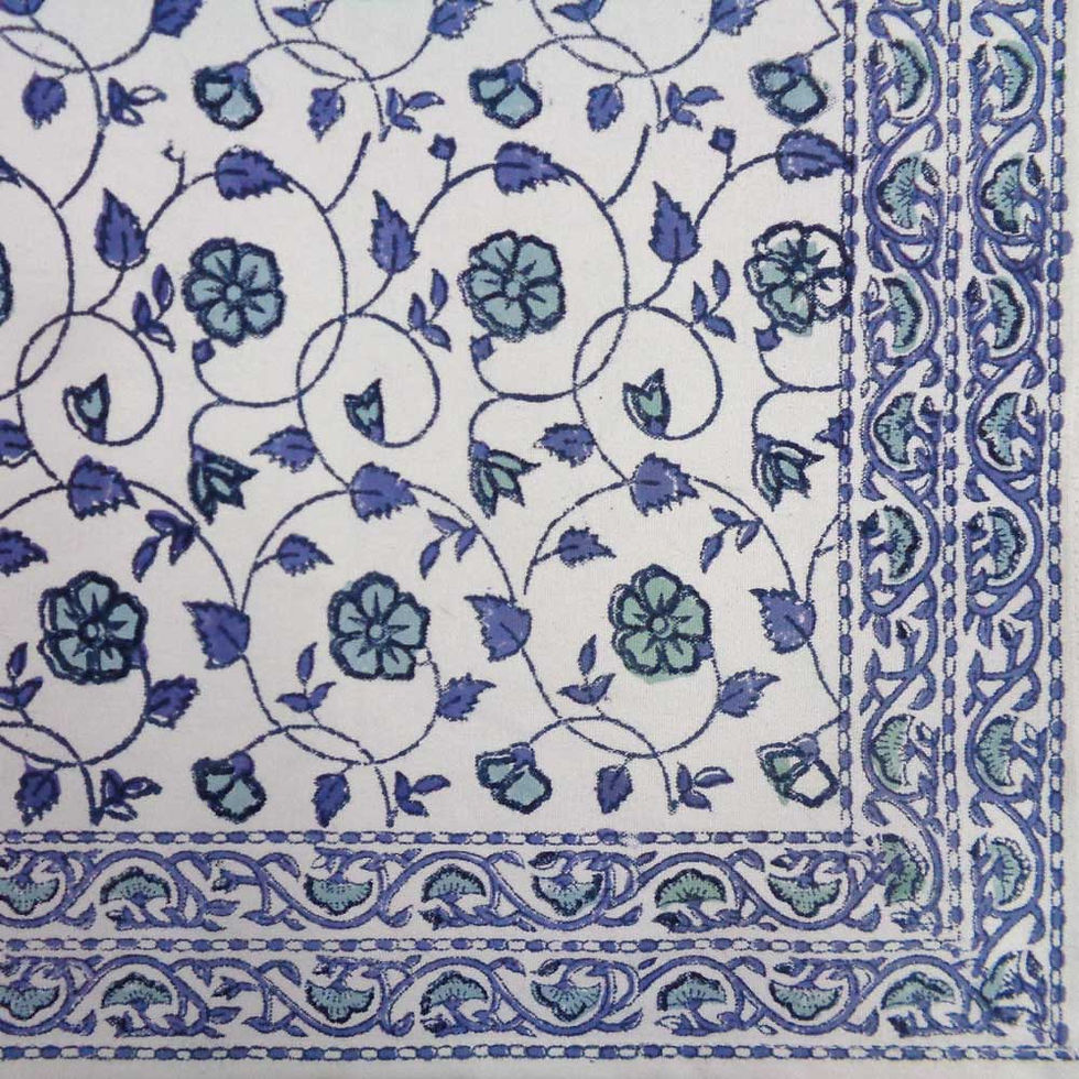 Thumbnail: Hand Block Printed Cotton Canvas Table Mats (Set of 2)