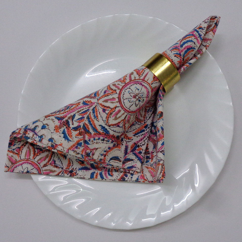 Thumbnail: Hand Block Printed Cotton Napkins (Set of 4)