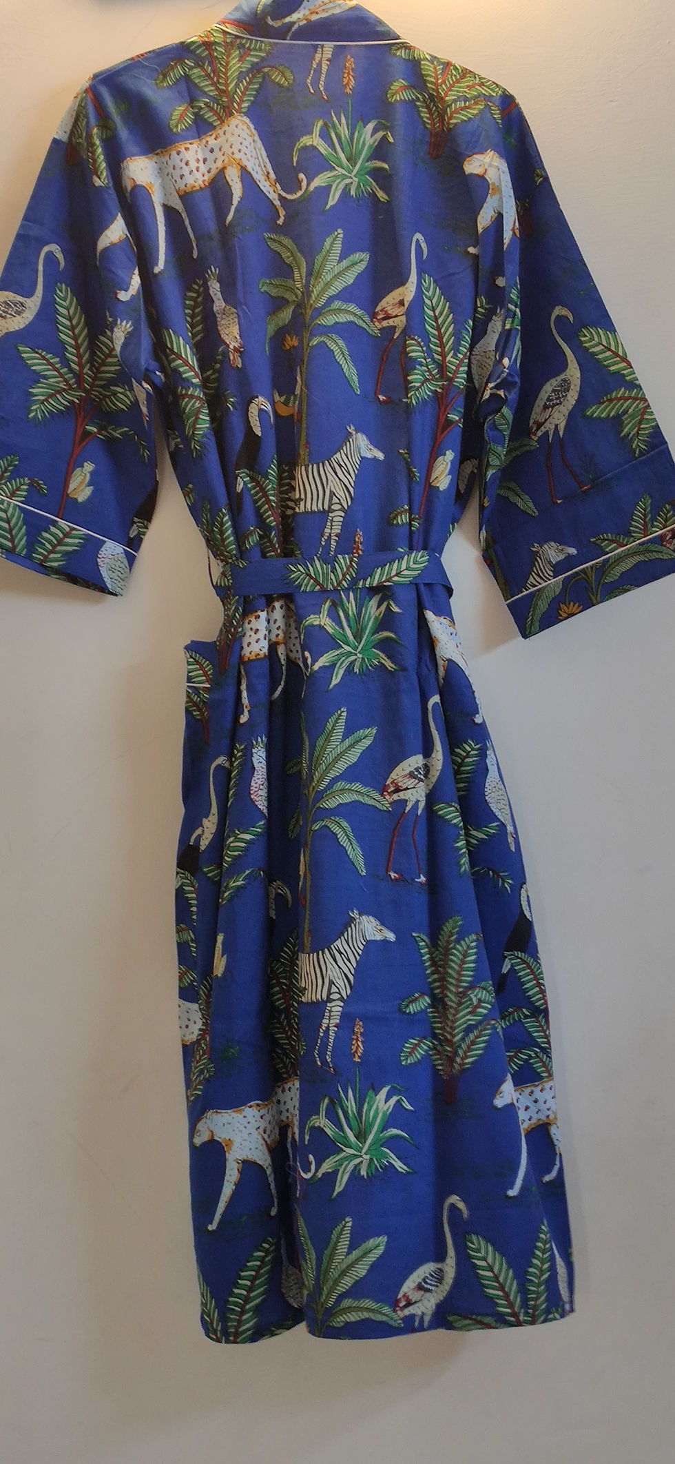 Thumbnail: Jungle Safari Blue Cotton Kimono/Robe