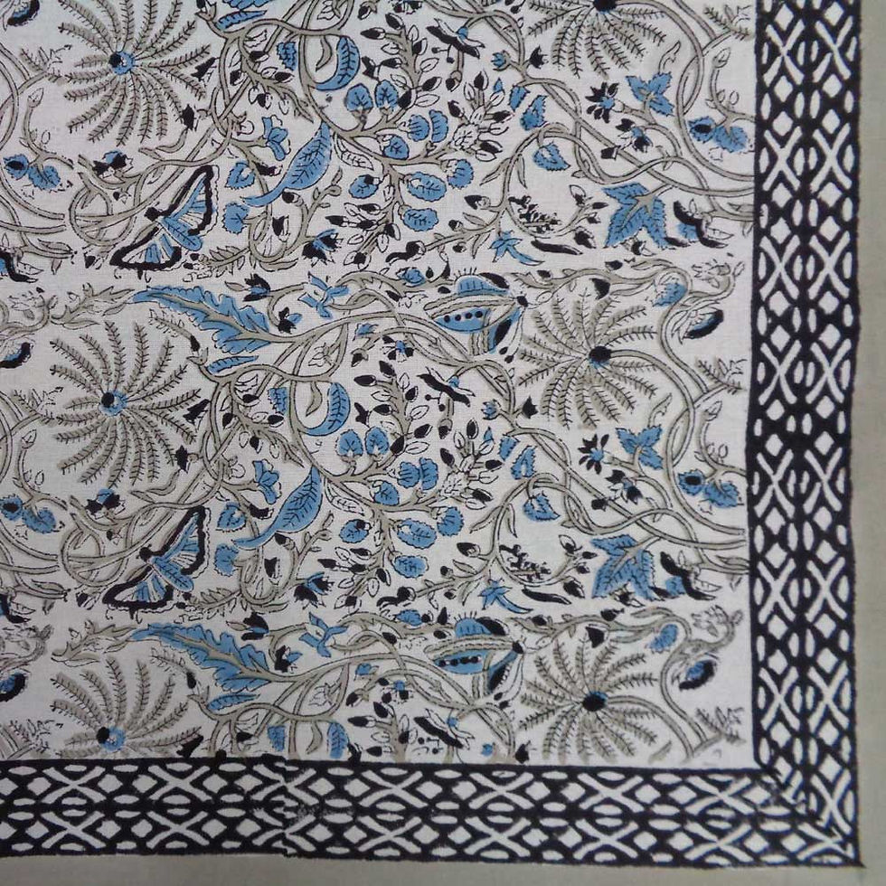 Thumbnail: Hand Block Printed Cotton Tablecloth
