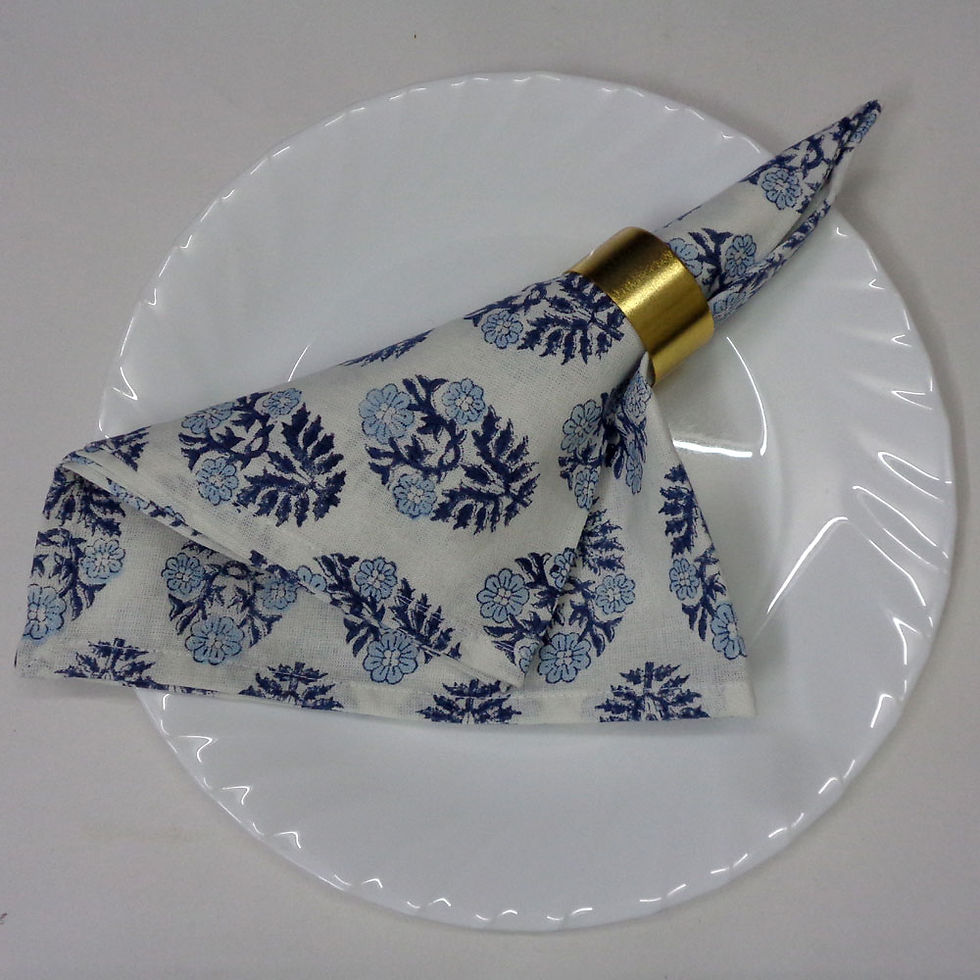 Thumbnail: Hand Block Printed Cotton Napkins (Set of 4)