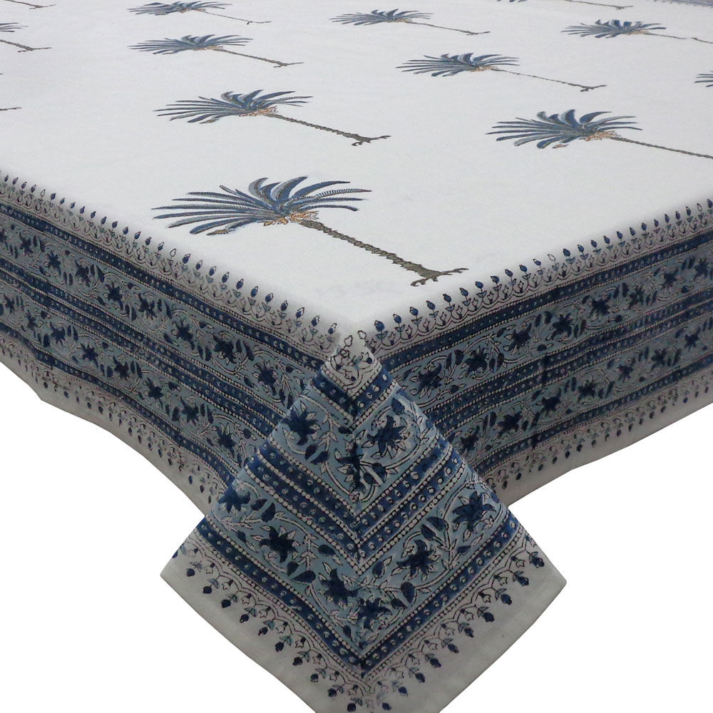 Hand Block Printed Cotton Tablecloth