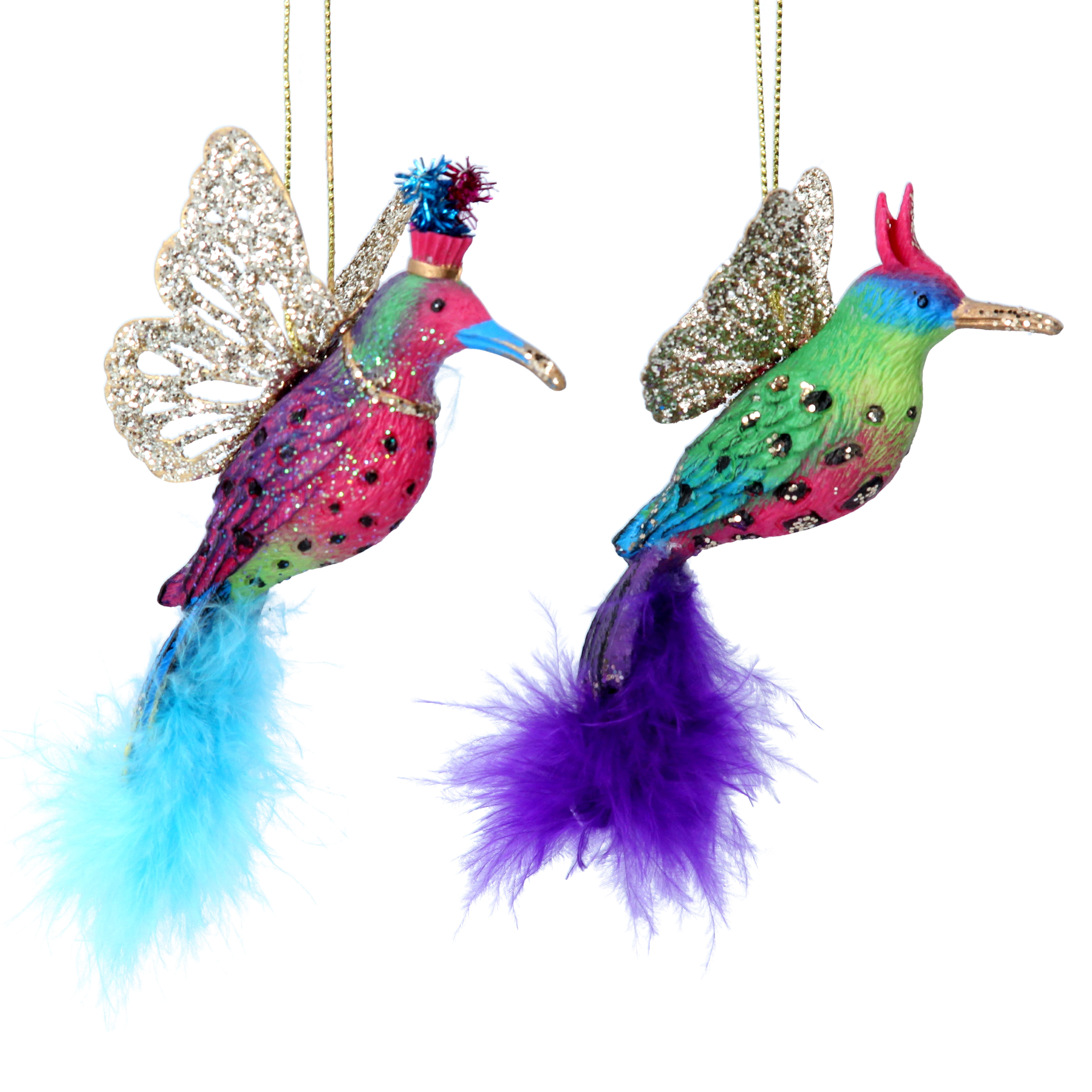 Hummingbird with Feathers 10cm (set of 2)