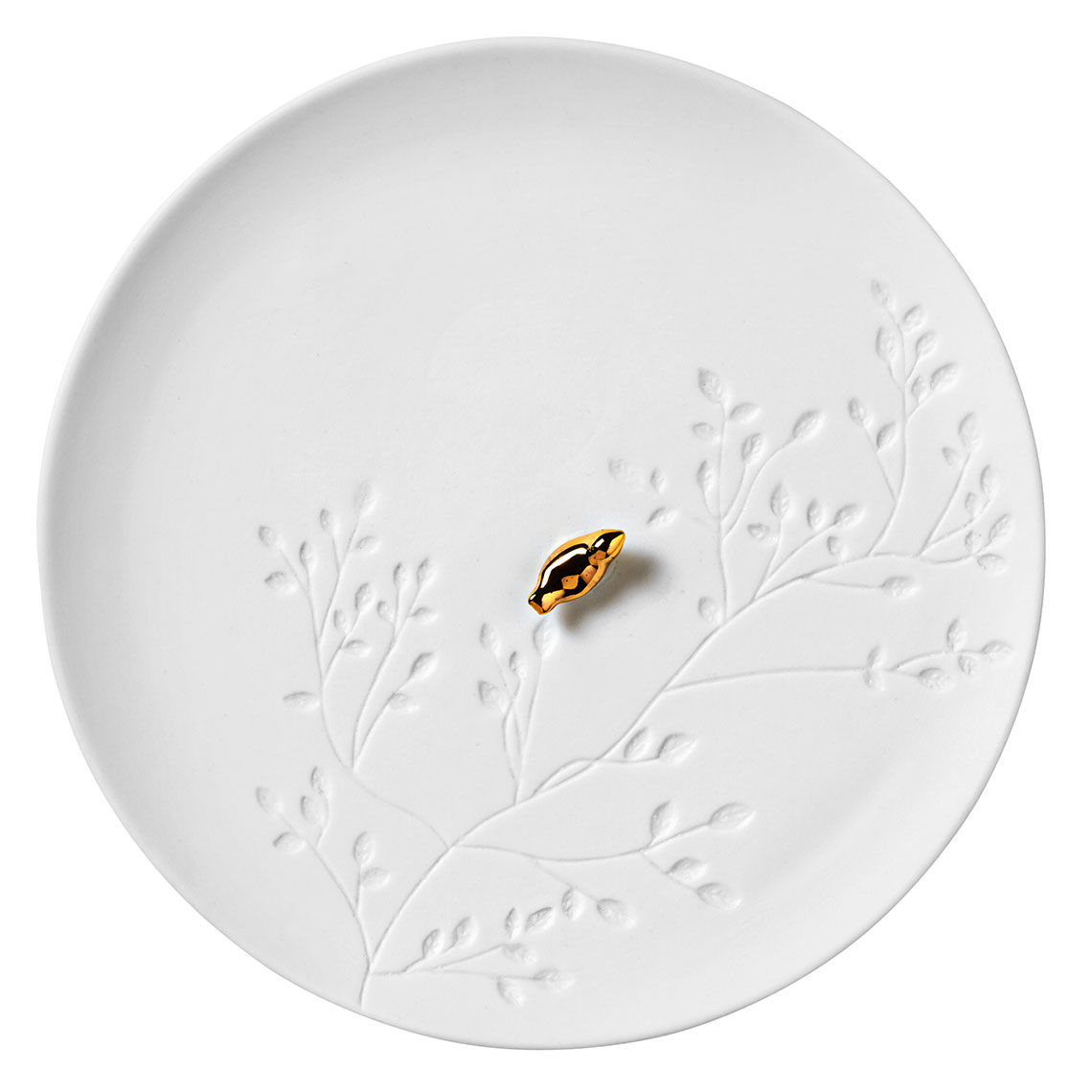 Porcelain plate "golden bird"