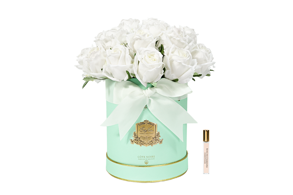 CÔTE NOIRE - Hat Box Rose Bouquet - WHITE