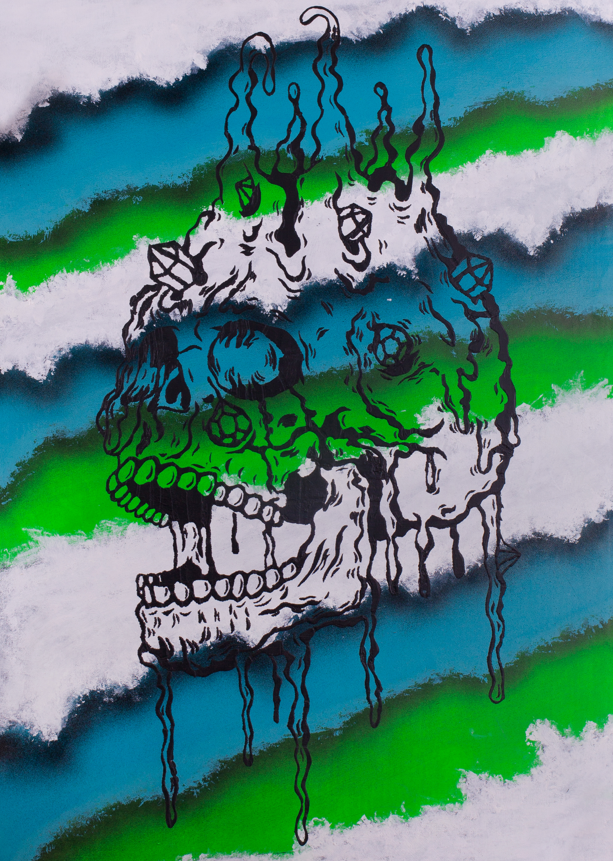 Melting golden skull