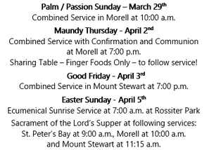 Holy Week / Easter Worship Schedule