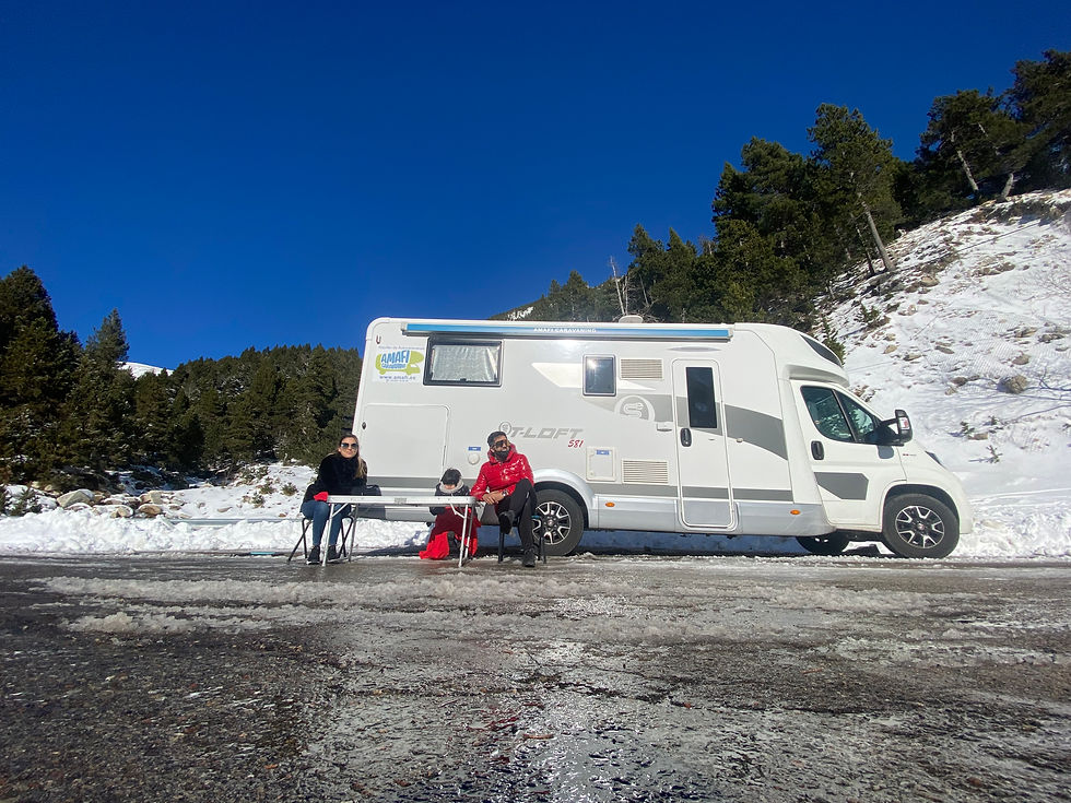 Nieve en autocaravana