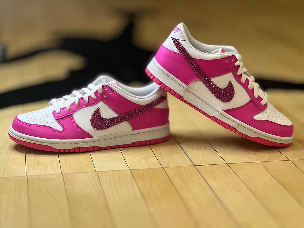 Platinum Sole Nike Dunk Classic  Bling Custom Sneaker Shoes Sparkly Bat Mitzvah Quinceanera Prom Homecoming Wedding Party