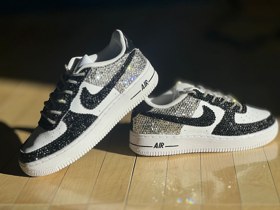 Thumbnail: Platinum Sole Elite Bling Air Force 1 Custom Sneaker Shoes Sparkle Sparkly Jordan 1 Bat Mitzvah Quinceanera Ball Prom Wedding