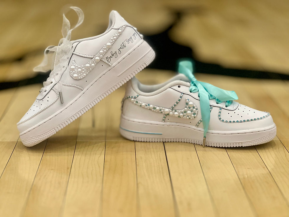Thumbnail: Platinum Sole Platinum Bling Bridal Nike Air Force 1 Custom Sneaker Shoes Sparkle Bat Mitzvah Quinceanera Ball Prom Wedding