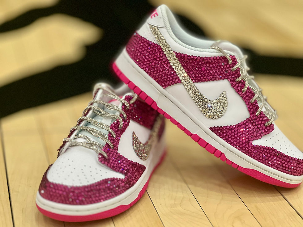 Platinum Sole Elite Bling Nike Dunk Custom Sneaker Shoes Sparkle Sparkly Jordan 1 Bat Mitzvah Quinceanera Ball Prom Wedding