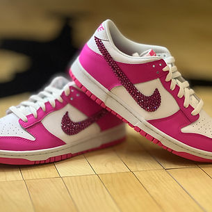 Platinum Sole Nike Dunk Classic  Bling Custom Sneaker Shoes Sparkly Bat Mitzvah Quinceanera Prom Homecoming Wedding Party