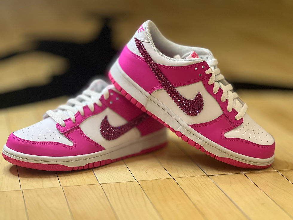 Platinum Sole Nike Dunk Classic  Bling Custom Sneaker Shoes Sparkly Bat Mitzvah Quinceanera Prom Homecoming Wedding Party