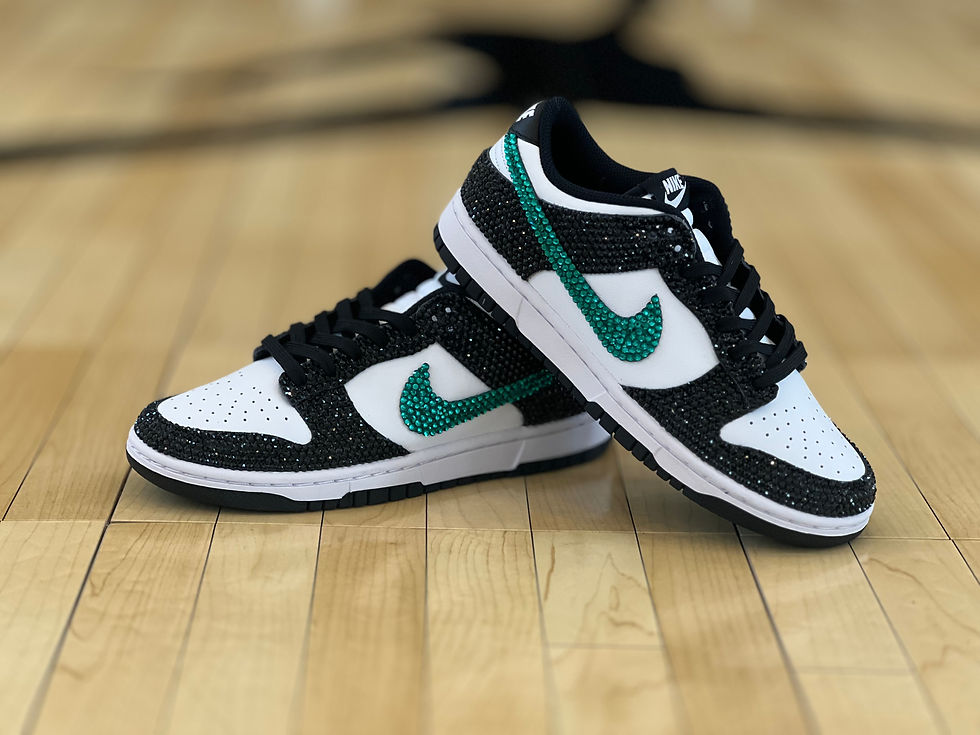 Thumbnail: Platinum Sole Elite Bling Nike Dunk Custom Sneaker Shoes Sparkle Sparkly Jordan 1 Bat Mitzvah Quinceanera Ball Prom Wedding