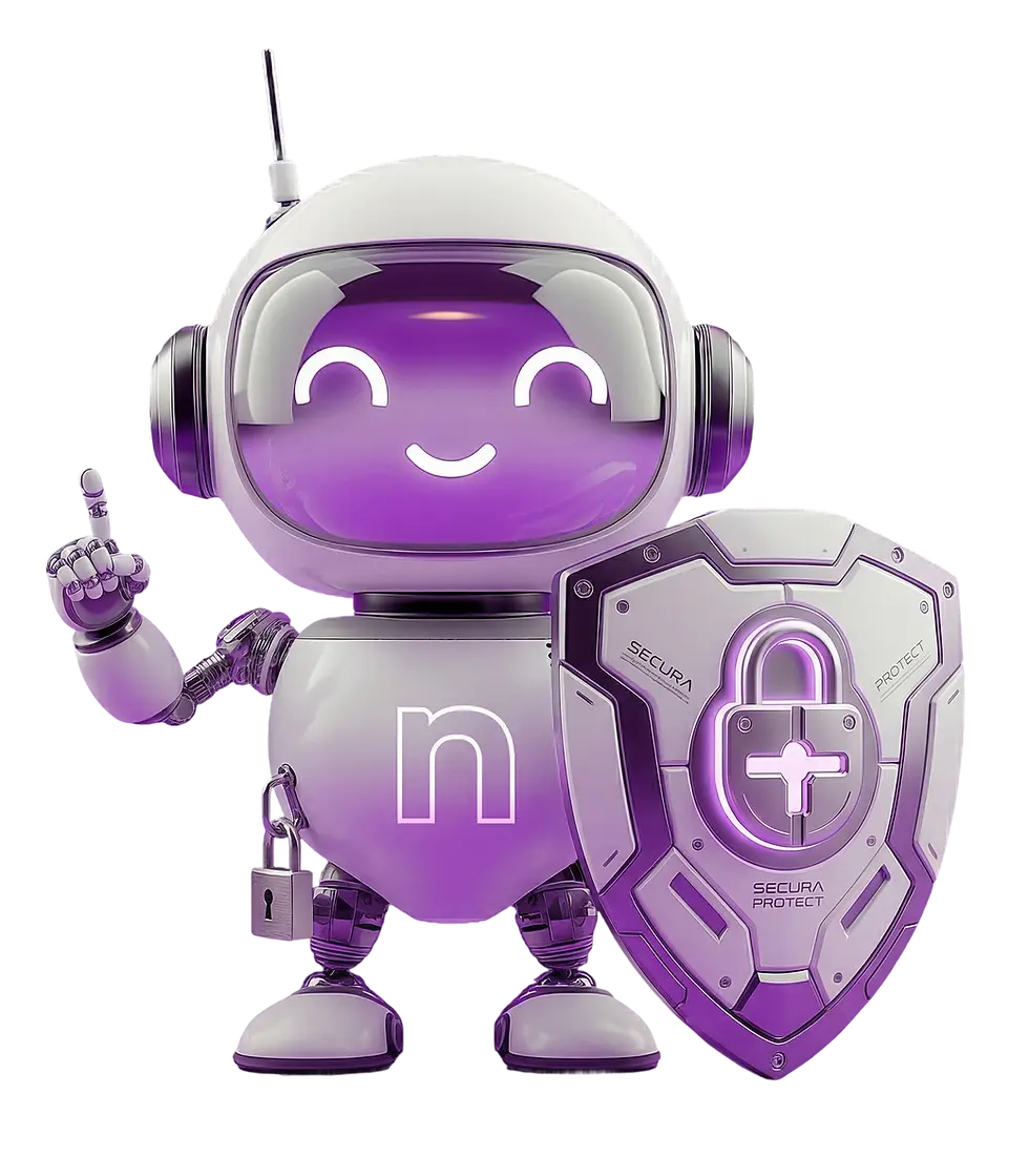 nBanks security assistant mascot representing data protection and cybersecurity