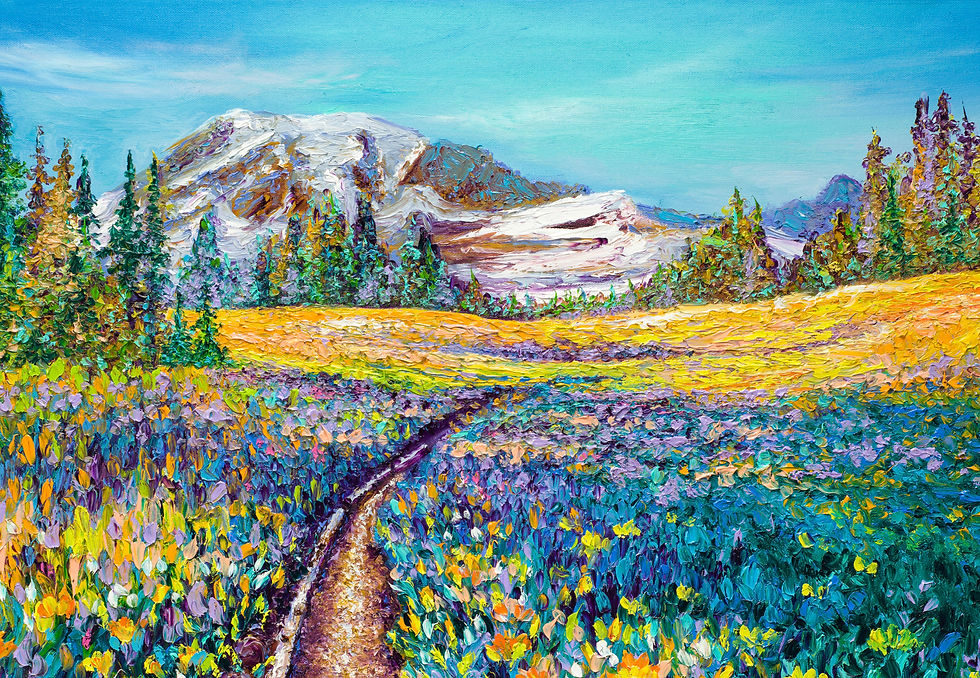 Oil Finger Painting a Mountain Landscape w/ Kimberly Adams - March 28-29: All levels