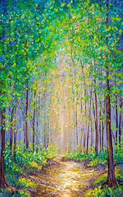 PATHWAY THRU THE TREES /  30X48in