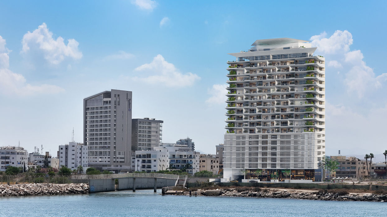 Modern high-rise buildings by the sea