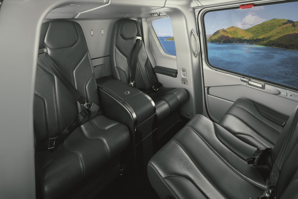 The two pilot/five passenger configuration in black
