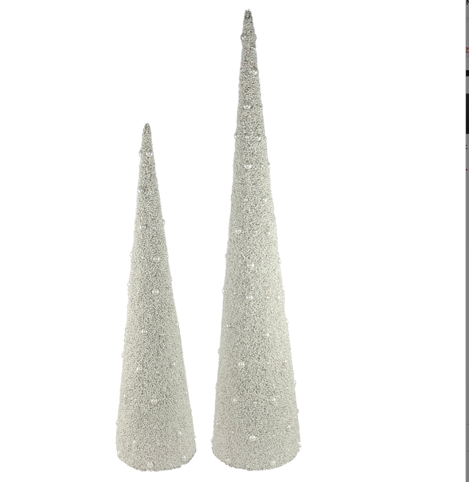 Beaded Glass and Pearl Cone Trees