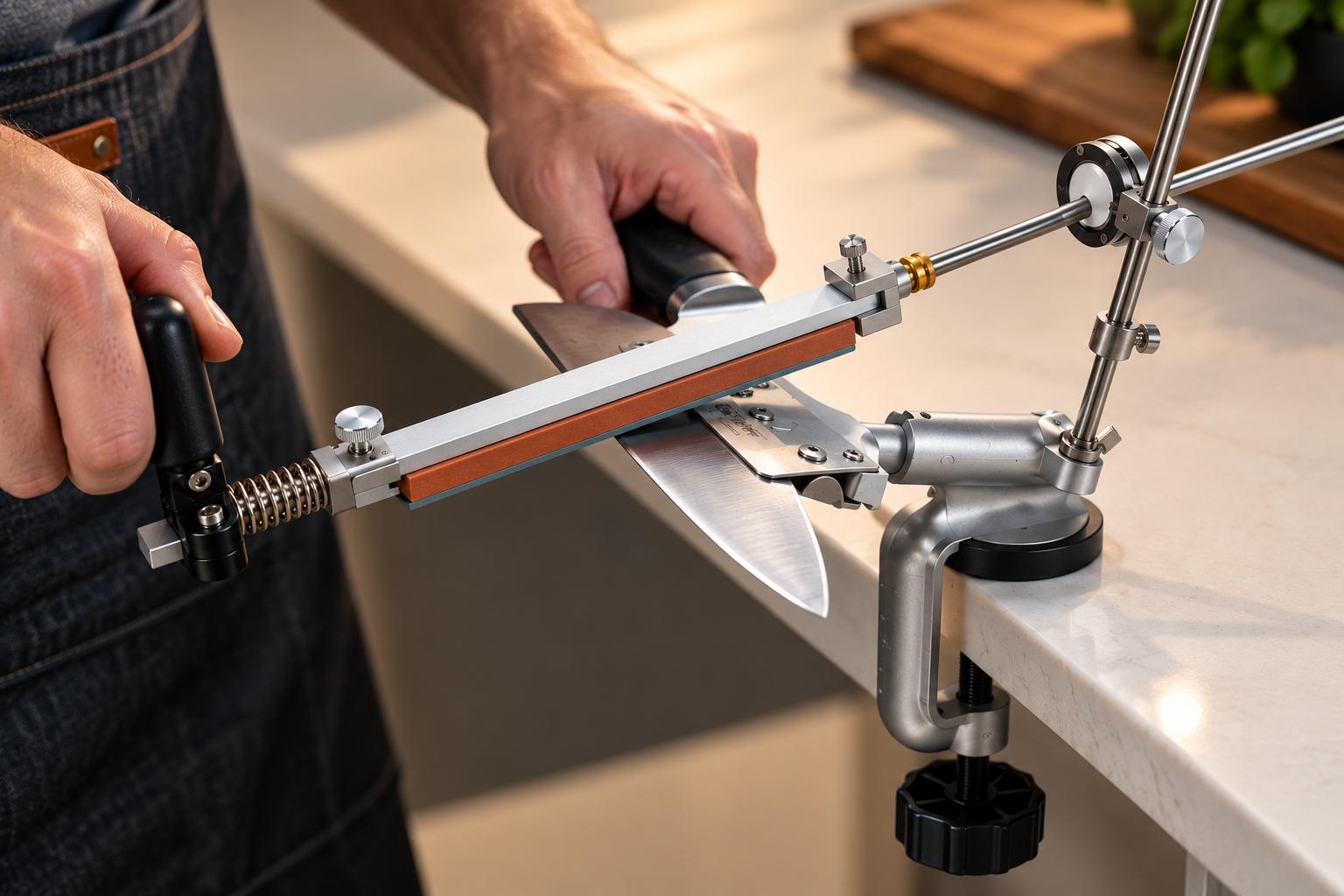 Professional Kitchen Knife Sharpener with Whetstone