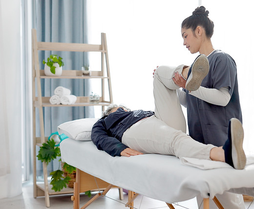 Consulting, physiotherapist and senior woman for physical therapy, healthcare service and