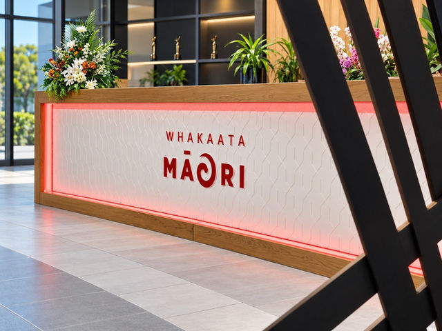 Whakaata Maori reception sign by Sterling Signs
