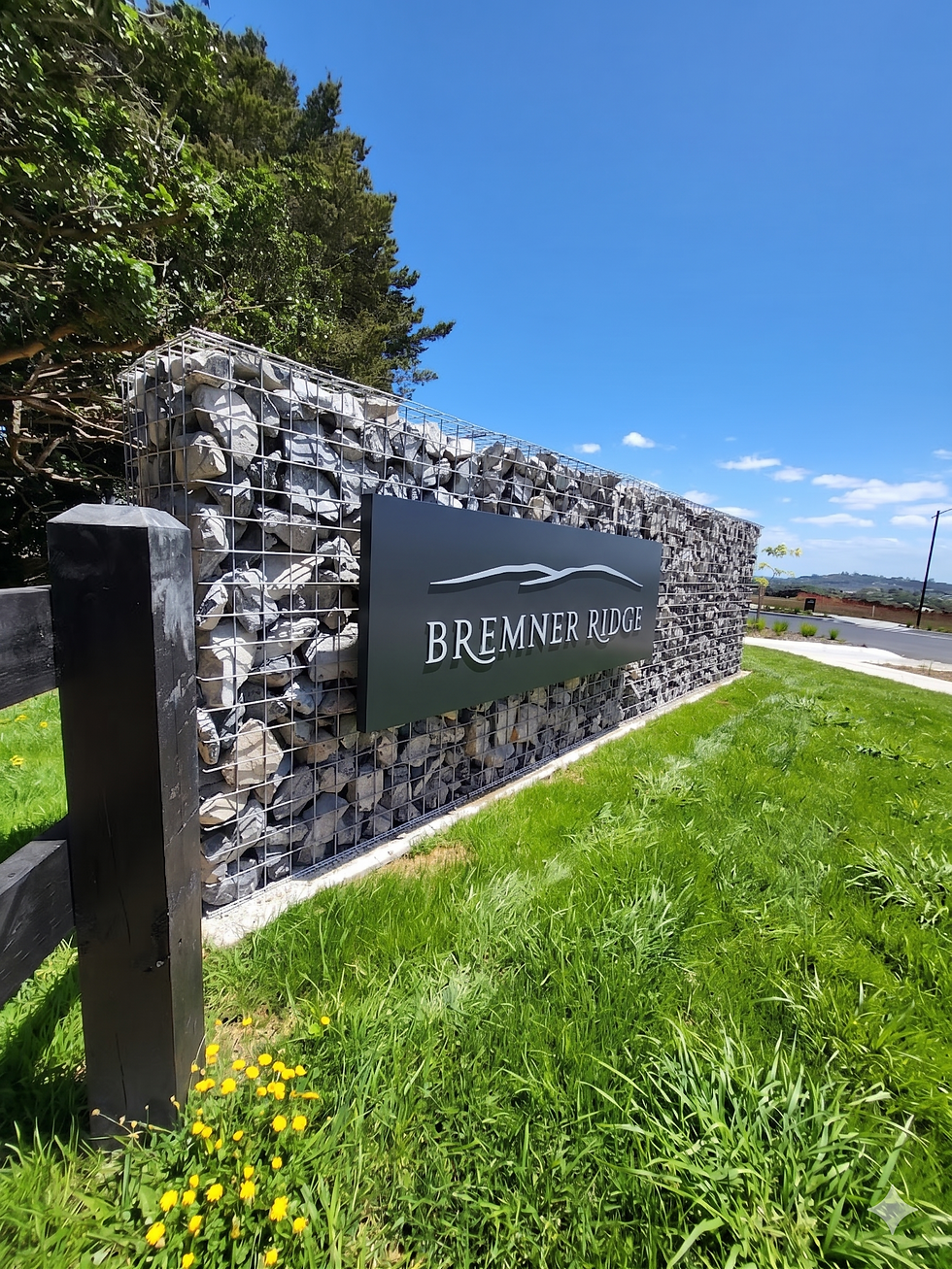 Bremnar Ridge Gabion Rock Wall Sign by Onform Signs.png