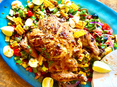 Tequila & Lime chicken with Mexican griddled corn salad.