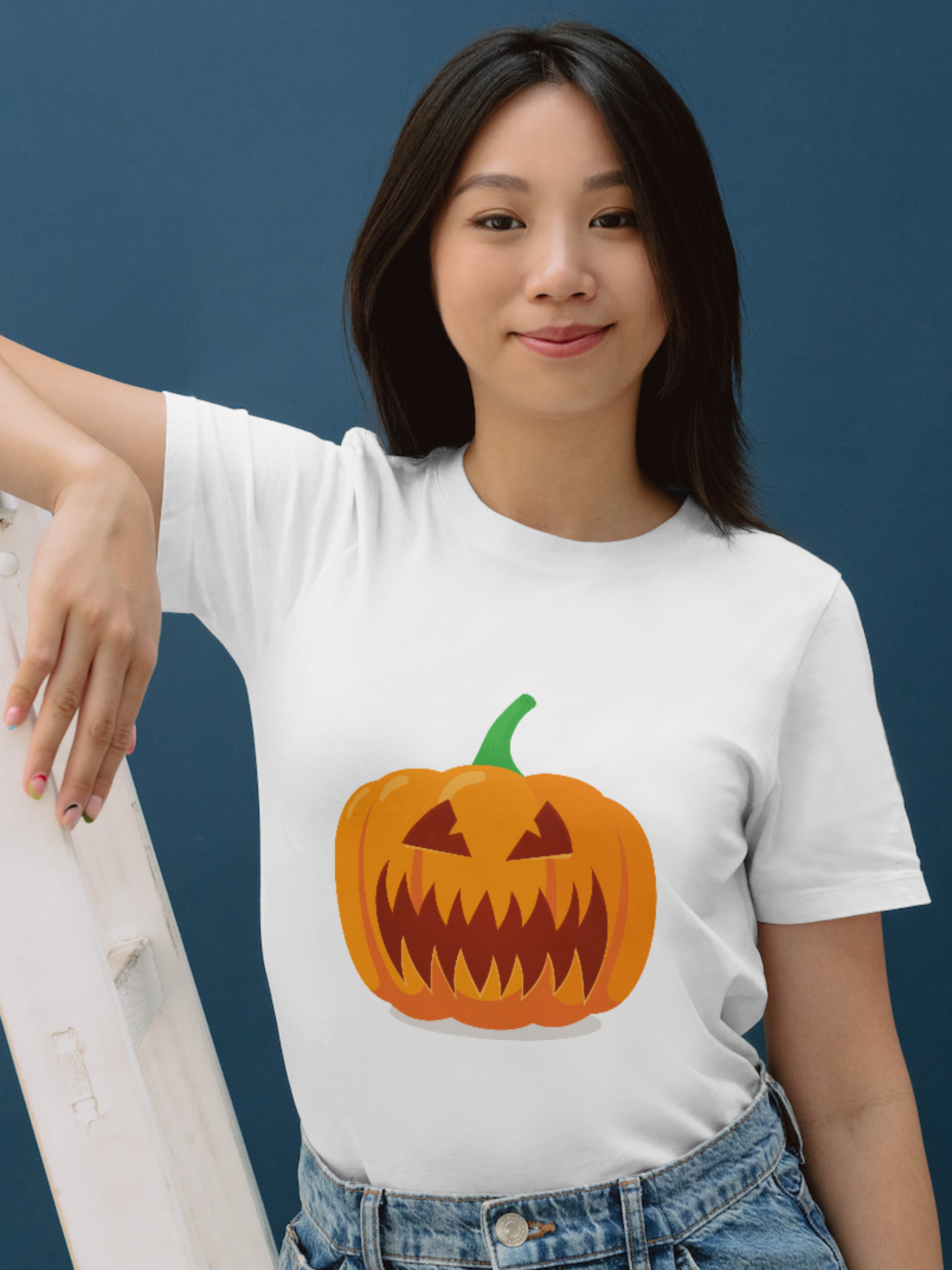 Pumpkin Face Womens Shirt 
