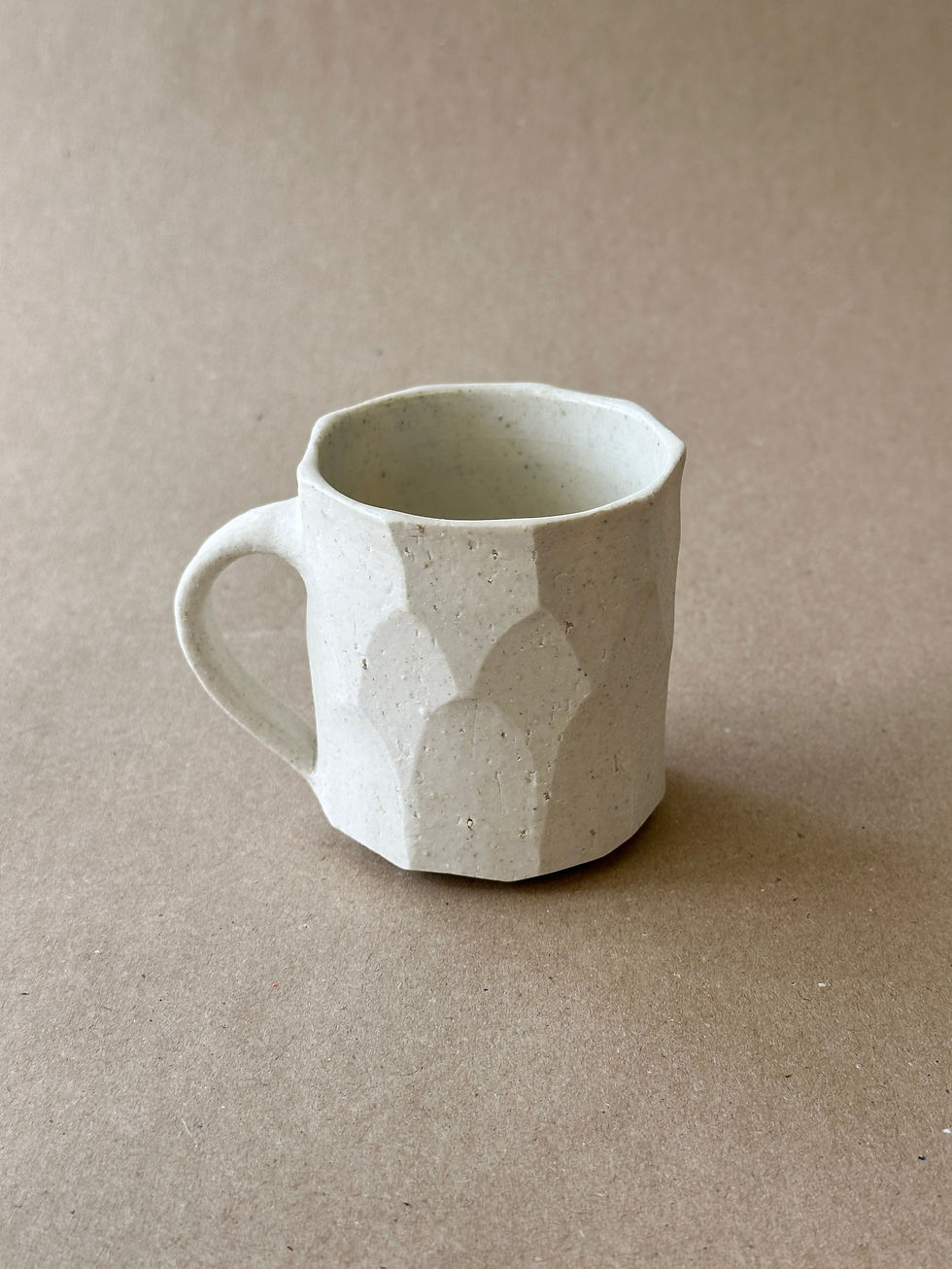 Medium Faceted Porcelain Fleck Mug