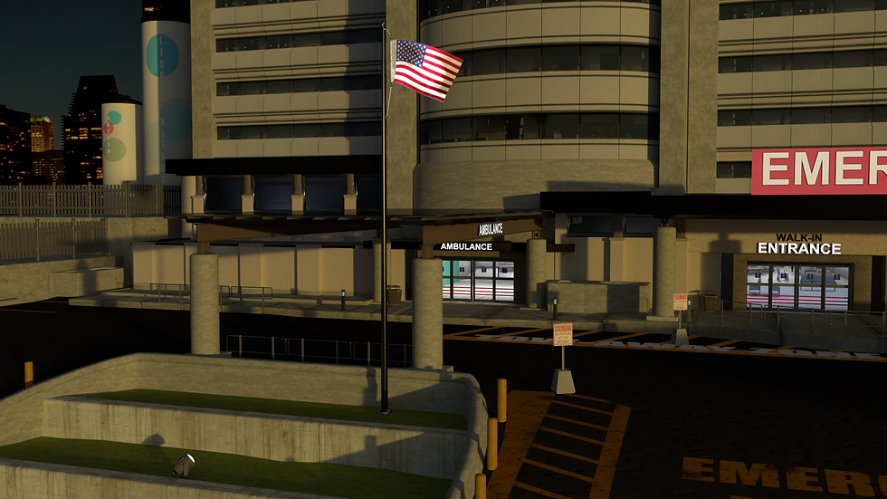 Thumbnail: County General Hospital: Exterior Emergency/Urgent Care Entrance