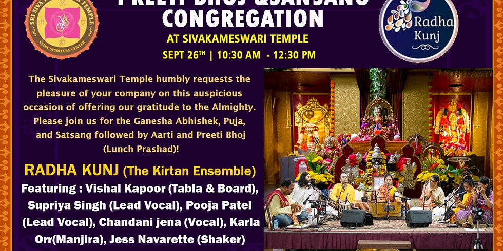 Preeti Bhoj & Satsang at Siva Kameswari Temple (Costa Mesa)