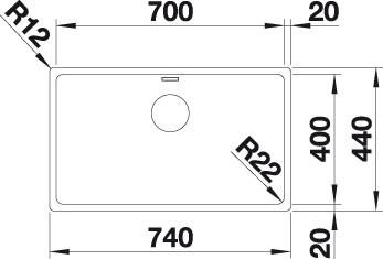 Thumbnail: Blanco Andano 700-IF Single Bowl Inset Sink  522969